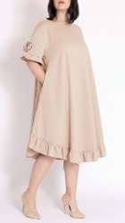 Rochie din jerse cu trandafiri, bust 122 cm - Img 2