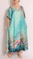 Rochie din matase, croi semi clos bust max.122 cm. - Img 6