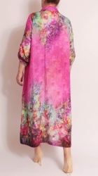 Rochie din matase cu imprimeu floral, bust max.120 cm. - Img 7