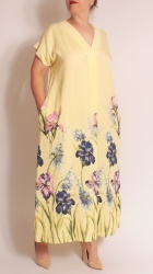 Rochie din vascoza imprimata, Bust maxim 124 cm.