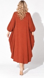Rochie din velur raiat, bust 120 cm, asimetrica, stil bufant - Img 2