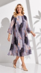 Rochie din voal, plisata, bust 122 cm, max.126 cm. Color. - Img 7