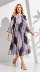 Rochie din voal, plisata, bust 122 cm, max.126 cm. Color. - Img 7