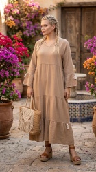 Rochie lunga, cu volane stil boho - Img 4