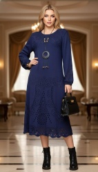Rochie tricotata Boho Miruna , bust 120 cm - Img 4