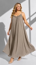 Rochie din Batist cu insertie din dantela, cu bretele reglabile. - Img 11