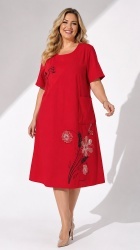Rochie din bumbac, cu inserție din jerse, Bust maxim 124 cm. - Img 2