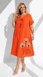 Rochie din bumbac imprimat, cu nasturi aplicati, Bust maxim 122 cm. - Img 2
