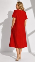 Rochie din bumbac imprimat, cu nasturi aplicati, Bust maxim 122 cm. - Img 12