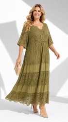 Rochie din dantela si panza din bumbac, bust 140 cm - Img 7