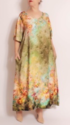 Rochie din matase, croi semi clos bust max.122 cm. - Img 3