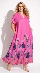 Rochie din vascoza imprimata, Bust maxim 124 cm. - Img 2