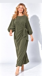 Rochie din velur raiat, bust 120 cm, cu cordon lareral - Img 5