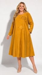 Rochie din velur raiat, bust 120 cm, cu floare 3D - Img 2