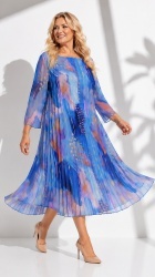 Rochie din voal, plisata, bust 122 cm, max.126 cm. Color. - Img 4