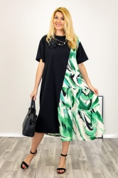 Rochie OVERSIZE, tricot tip jerse si satin. - Img 3