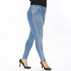 Blugi conici, talie inalta cu extra elastan 204 - Img 2