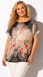 Bluza multicolora din vascoza, bust 120 cm - Img 6