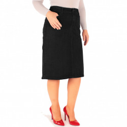 Fusta dreapta denim cu extraelastan 852 - Img 2