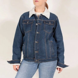 Geaca de blugi, MASURA MARE ,UNISEX, cu CAPTUSEALA DIN BLANA.