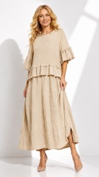 Rochie 2 piese din bumbac si In, bust max 120 cm - Img 8