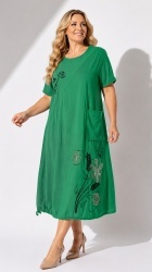 Rochie din bumbac, cu inserție din jerse, Bust maxim 124 cm. - Img 7