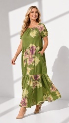 Rochie din bumbac imprimat, Bust maxim 110 cm. - Img 4