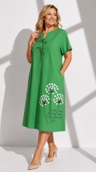 Rochie din bumbac imprimat, cu nasturi aplicati, Bust maxim 122 cm. - Img 9