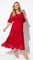Rochie din dantela si panza din bumbac, bust 118 cm, Ana - Img 3
