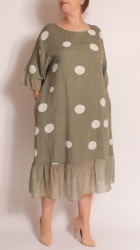 Rochie din In cu buline, bust 124 cm - Img 3