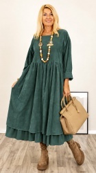 Rochie din velur raiat, BUST 116 CM, Carla - Img 3