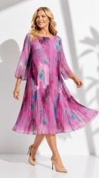 Rochie din voal, plisata, bust 122 cm, max.126 cm. Color.