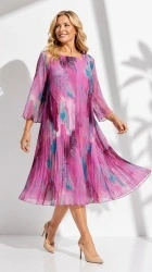 Rochie din voal, plisata, bust 122 cm, max.126 cm. Color.