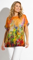 Bluza multicolora din vascoza, bust 120 cm - Img 3