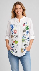 Camasa bumbac asimetrica, bust 120 cm, Gia