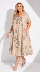 Rochie din bumbac imprimat, Bust maxim 122 cm. - Img 4