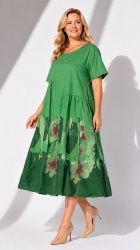 Rochie din bumbac imprimat pe poale, Bust maxim 122 cm. - Img 6