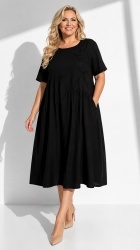 Rochie din bumbac, uni, cu floare 3D, crosetata, Bust maxim 122 cm. - Img 4