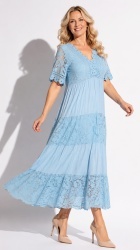 Rochie din dantela si panza din bumbac, bust 118 cm - Img 4