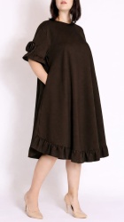 Rochie din jerse cu trandafiri, bust 122 cm - Img 3