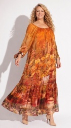 Rochie din matase imprimata, Bust maxim 130 cm. - Img 2