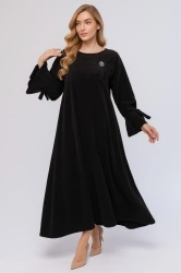 Rochie maxi din velur raiat Bianca - Img 2
