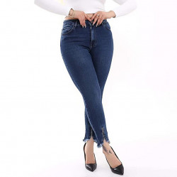 Blugi conici, talie inalta cu extra elastan 203 - Img 2
