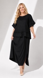 Rochie 2 piese din bumbac si In, bust max 120 cm - Img 11