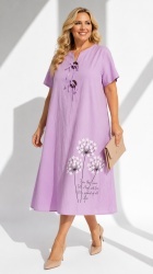 Rochie din bumbac imprimat, cu nasturi aplicati, Bust maxim 122 cm. - Img 3