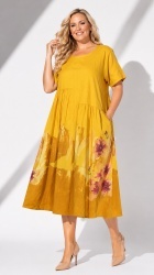 Rochie din bumbac imprimat pe poale, Bust maxim 122 cm. - Img 3