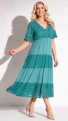 Rochie din dantela si panza din bumbac, bust 118 cm