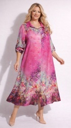 Rochie din matase cu imprimeu floral, bust max.120 cm. - Img 2