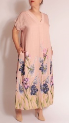 Rochie din vascoza imprimata, Bust maxim 124 cm. - Img 3