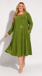 Rochie din velur raiat, bust 120 cm, cu floare 3D - Img 3